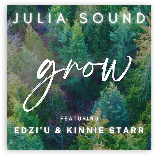 Julia Sound ft. Edzi'u & Kinnie Starr: Grow (Boomsmack Records)</br> Lin Gardiner - Producer, Mixer, Co-Writer </br><a href="https://ampl.ink/Eq4XQ" target="_blank" alt="Julia Sound ft. Edzi'u & Kinnie Starr: Grow (Boomsmack Records)" rel="noopener">Listen Here</a>