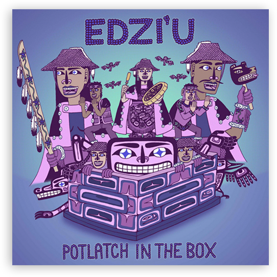Edzi'u : Potlatch in the Box (Ts'ats'ee Sounds)</br>  Lin Gardiner - Engineer, Co-Producer, Mixer</br><a href="https://open.spotify.com/album/1JYxPktyKUPH6AbcrIvXcU?si=5GcqP60RRIqi4q3M0r0PaA" target="_blank" alt="Edzi'u - Potlatch in the Box (Ts'ats'ee Sounds)" rel="noopener">Listen Here</a>